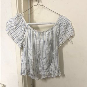 Off the shoulder top with tie open sleeves